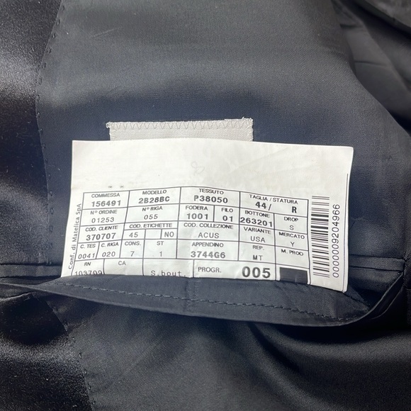 Armani Collezioni Men Wool Tuxedo Blazer 44R  Black Single Breasted Satin Lapel - Picture 10 of 11